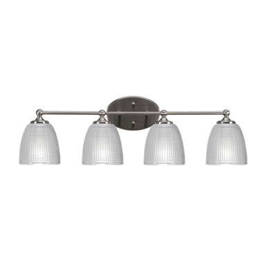 Capri 4 Light Ribbed Glass Vanity Light 30 Inch Wide by Toltec - 5914-3085