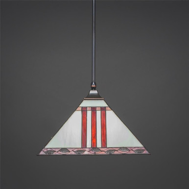 Any 1 Light Stem Hung Medium Pendant 12.25 Inch Tall by Toltec - 13-BC-958