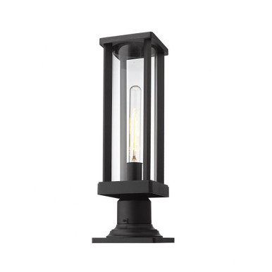 Glenwood 1 Light Outdoor Pier Mount Light 16 x 7.5 In by Z-Lite - 586PHMR-533PM-BK