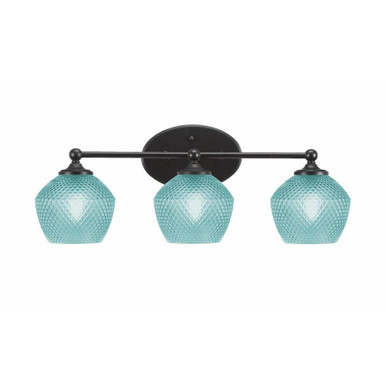 Capri 3 Light Bath Bar 9 Inch Tall and 23.25 Inch Length by Toltec - 5913-46-2