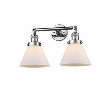 Large Cone 2 Light Vanity Light 18 Inch Tall by Innovations - 208-PC-G41