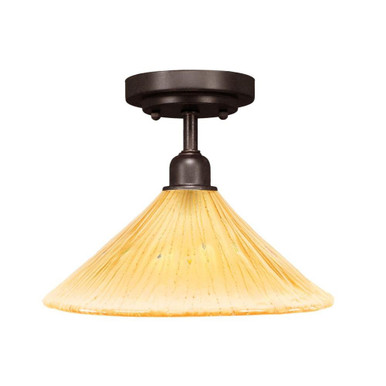 Vintage 1 Light 12 Inch Wide Semi Flush Mount by Toltec - 280-12925