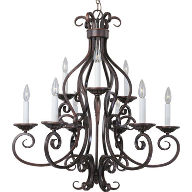 Manor 9 Light Large 2 Tier Chandelier by Maxim - 12216