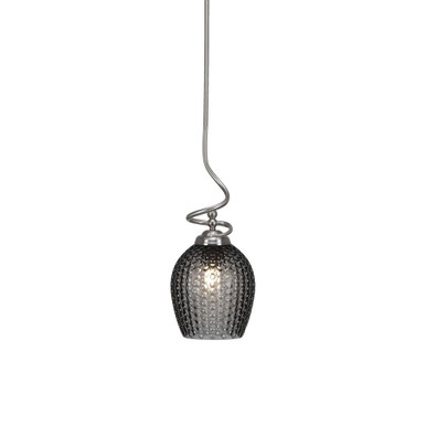 Capri 1 Light Steel Small Stem Pendant 18.75 Inch Tall by Toltec - 900-751875
