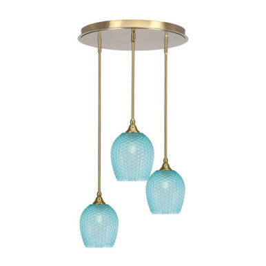 Empire 3 Light Stem Hung Large Pendant by Toltec - 2183-BN-4905