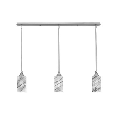 3 Light Stem Hung Linear Pendalier 8.5 x 36 Inch Length by Toltec 36-BN-541 - 36-BN-541