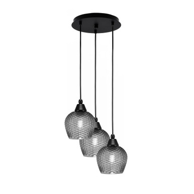 Array 3 Light Steel Medium Pendant 12.5 Inch Wide by Toltec - 1818-MB-12.5-9