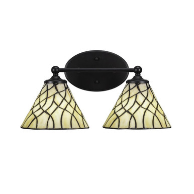 Capri 2 Light Vanity Light 8.5 Inch Tall by Toltec - 5912-MB-9115