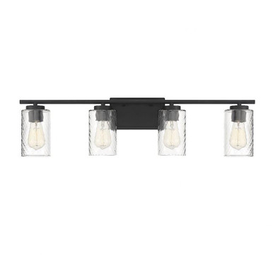 4 Light Cylinder Down Mid Century Vanity Light 32 Inch Wide by Meridian - M80039