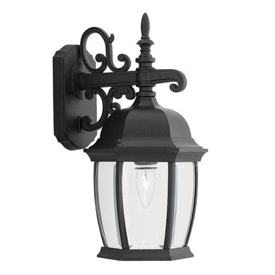 Triverton 1 Light Outdoor Wall Lantern 16 Inch Tall by Designers Fountain - 2421-bk