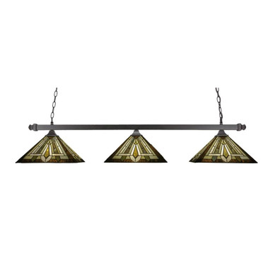 Square 3 Light Oversized Linear Island Pendant by Toltec - 403-DG-959