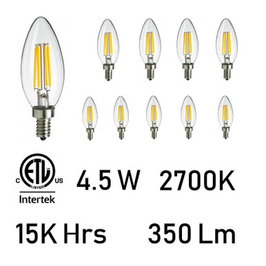 4.5W E12 LED Replacement Bulb (Set of 10) by CWI - E12K2700-10