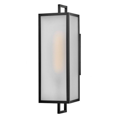 Halden 12W 1 LED Outdoor Large Wall Mount Lantern 24 Inch Tall by Lark - 82075BK