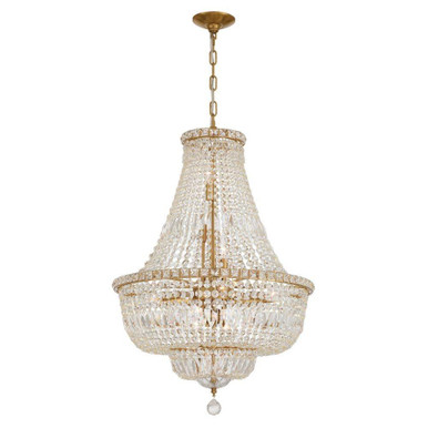 Roslyn 9 Light Chandelier 33 Inch Tall and 22 Inch Wide by Crystorama - ROS-A1009-AG-CL-MWP