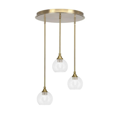 Empire 3 Light Cluster Pendalier 10 x 18 Inch by Toltec 2183-NAB-4100 - 2183-NAB-4100