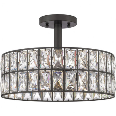 Coffman 3 Light 14 Inch Wide Semi Flush Mount by Quoizel - QF4046