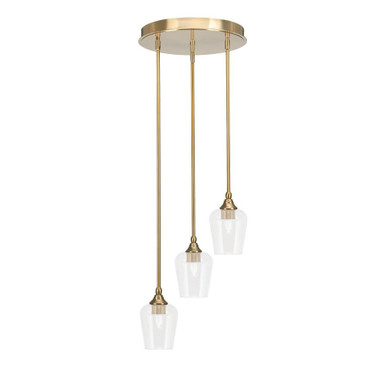 Empire 3 Light Medium Pendant 13.5 Inch Wide by Toltec - 2143-135-115
