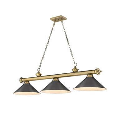 Cordon 3 Light Billiard 14 x 14 Inch by Z-Lite 2306-3RB-BRZ15 - 2306-3RB-BRZ15