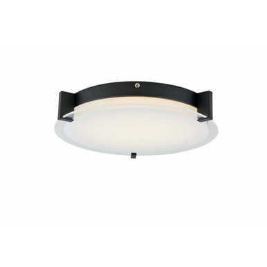 Matrix 22W 1 LED 11.8 Inch Wide Flat Round Flush Mount by Abra - 30010FM-BL-Matrix