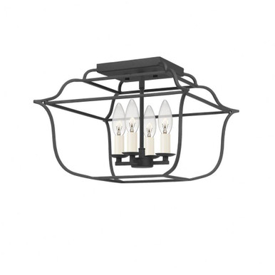 Gallery 4 Light 14 Inch Wide Semi Flush Mount by Quoizel - GLY1714
