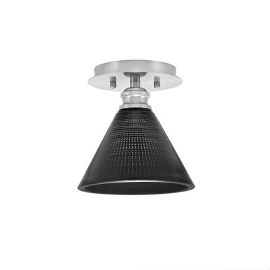 Edge 1 Light 7 Inch Wide Matrix Glass Semi Flush Mount by Toltec - 1160-7-7.5