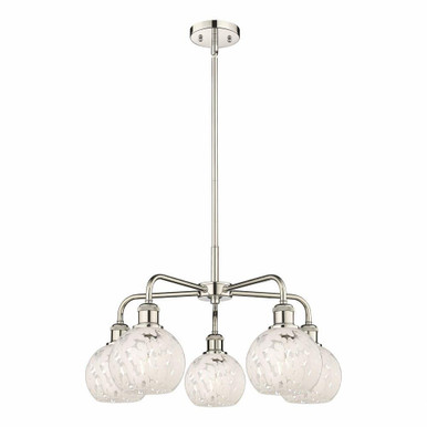 White Mouchette 5 Light Medium Chandelier by Innovations 516-5CR-G1216-6 - 516-5CR-G1216-6