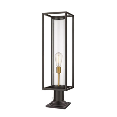 Dunbroch 1 Light Small Outdoor Pier Mount 29.75 Inches Tall by Z-Lite - 584PHBR-533PM-DBZ