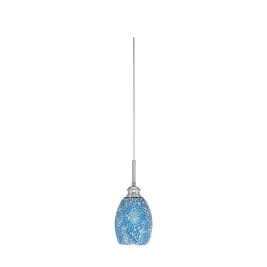 Edge 1 Light Steel Mini Cord Pendant 11 Inch Tall by Toltec - 1152-5-11