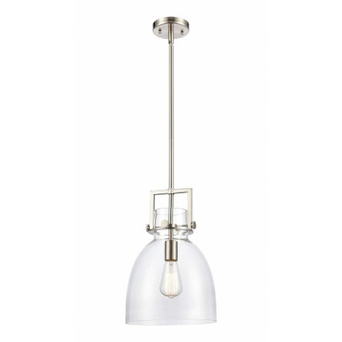 Newton Bell 1 Light Stem Hung Pendant 11.75 x 10 Inches by Innovations  - 411-1SM-G412-10CL