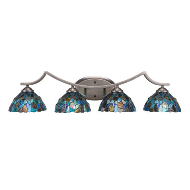 Zilo 4 Light Steel Vanity Light 33.25 Inch Length by Toltec - 554--775-3325