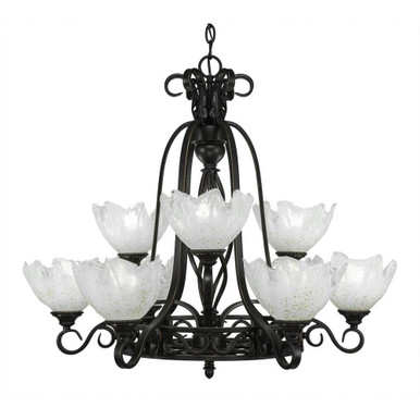 Elegante 9 Light Chandelier 27 x 30.5 Inches by Toltec  - 869-DG-755