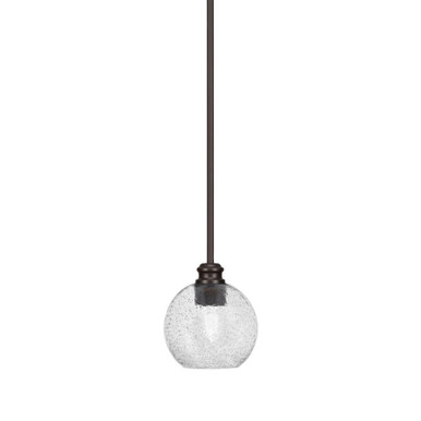 Edge One Light Steel Mini Stem Hung Pendant 6.5 Inch Tall by Toltec - 1151-ES-4102