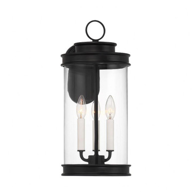 Englewood 3 Light Outdoor Wall Lantern by Savoy House - 5-905-BK