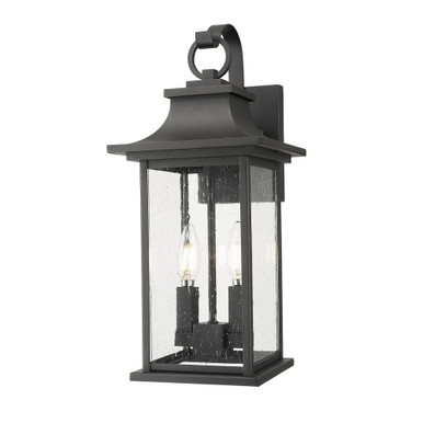 Tiberius 2 Light Outdoor Wall Mount 18 Inch Tall X 7.75 Inch Wide By Z-Lite - 5017M-BK