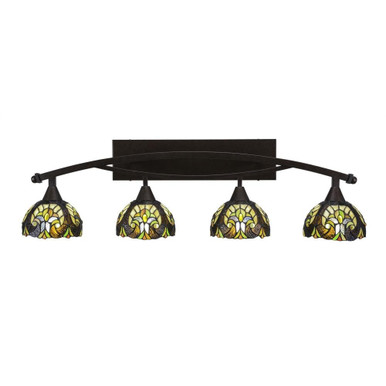 Bow 4 Light Vanity Light 39.25 Inch Length by Toltec - 174--1175-3925