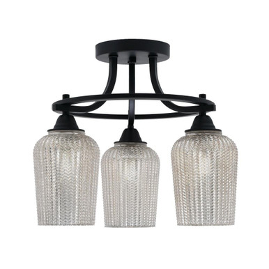 Paramount 3 Light 15 Inch Wide Steel Semi Flush Mount by Toltec - 3417-MB-4250