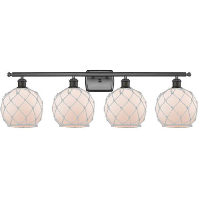 Farmhouse Rope 4 Light Vanity Light by Innovations - 516-4W-OB-G121-8RW