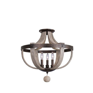 Harper 3 Light 20 Inch Wide Semi Flush Mount by Kalco - 506840FG