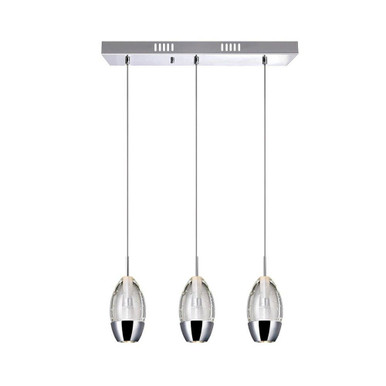 Perrier 3 Light Cluster Linear Chandelier by CWI - 5077P16C-RC