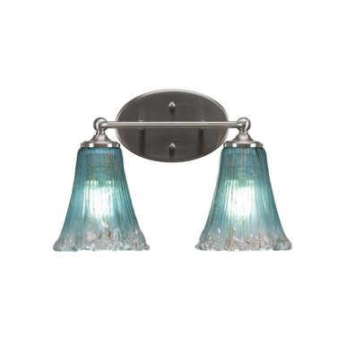 Capri 2 Light Fluted Glass Vanity Light 14.75 Inch Length by Toltec - 5912-9751475
