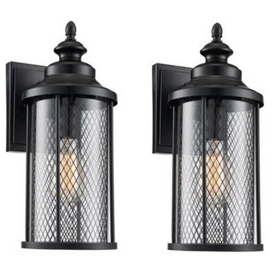 Stewart 1 Light Outdoor Wall Lantern 12 Inch Tall by Trans Globe - 40740T BK
