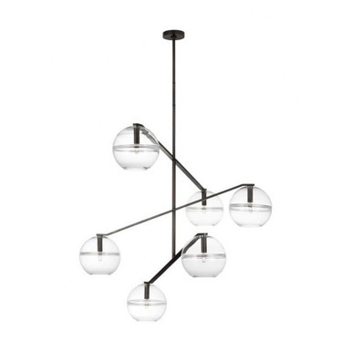 Lowing 6 Light Oversized LED Chandelier by Visual Comfort Modern - SLCH354CPAB-L