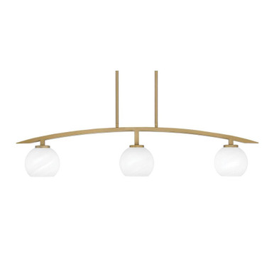 Kurve 3 Light Down Glass Bar Island Pendant 41 Inch Length by Toltec - 3736-NAB-4100