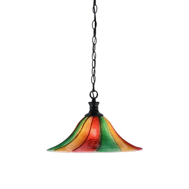 Chain 1 Light Large Chain Hung Pendant 16 Inch Tall by Toltec - 96-BN-767