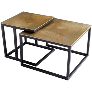 Arca Nesting Table (set Of 2) 24.25 Inch Wide by 24.25 Inch Long by Cyan - 09712