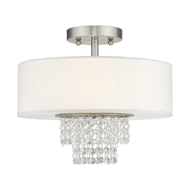 Carlisle 2 Light 13 Inch Wide Contemporary Semi Flush Mount by Livex - 51026-91