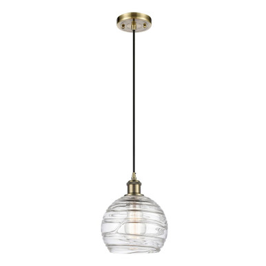 Athens Deco Swirl 1 Light Cord Hung Mini Pendant 9.88 X 8 by Innovations - 516-1P-G1213-8