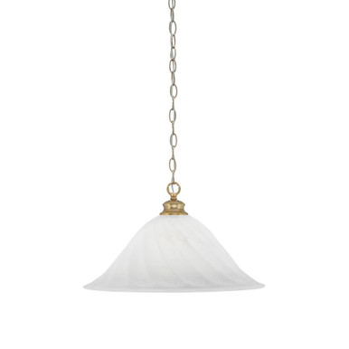 Chain 1 Light Large Chain Hung Pendant 11.5 Inch Tall by Toltec - 92-BN-5781