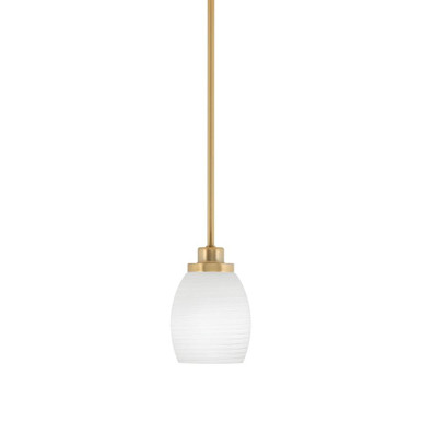 Odyssey 1 Light Stem Hung Mini Pendant 6.75 Inch Tall by Toltec - 2601-NAB-615