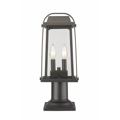 Millworks 2 Light Small Outdoor Pier Mount 18.75 Inch Tall by Z-Lite - 574PHMR-533PM-ORB